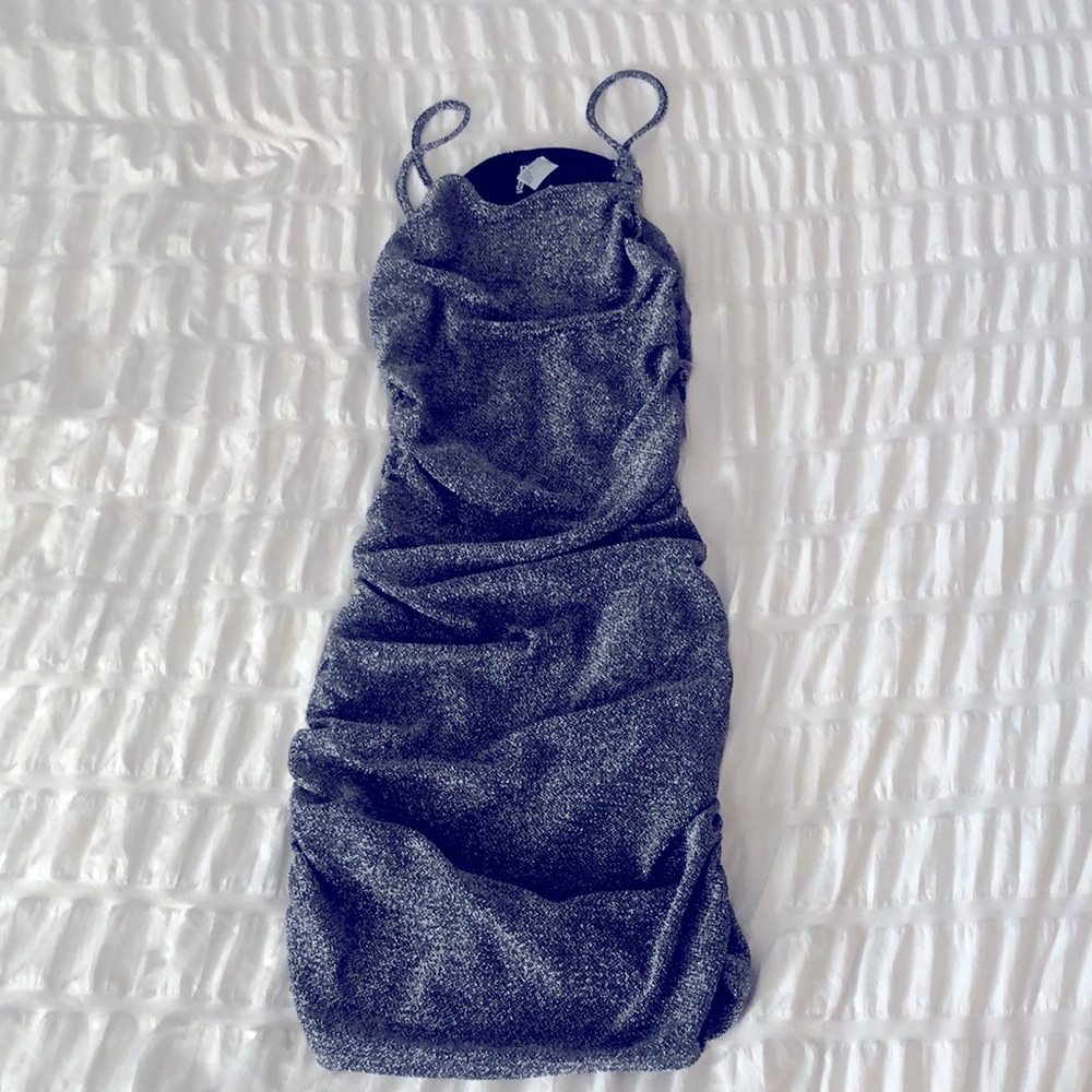 Silver sparkly mini dress